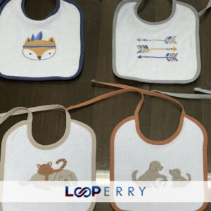 Printed Terry Jersey Bib Piping Fastener