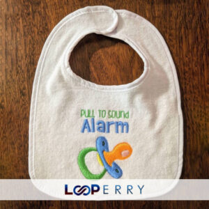 Embroided Terry Bib with Piping & Velcro Fastener
