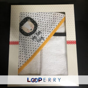 Hooded Towel & Wash Glove Set with Printing on Hood