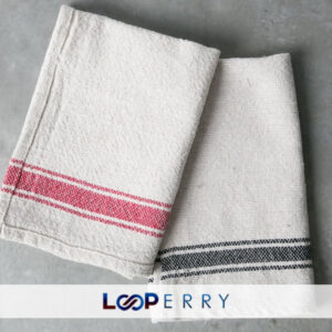 Dish Towel with Yarn Dyed Border