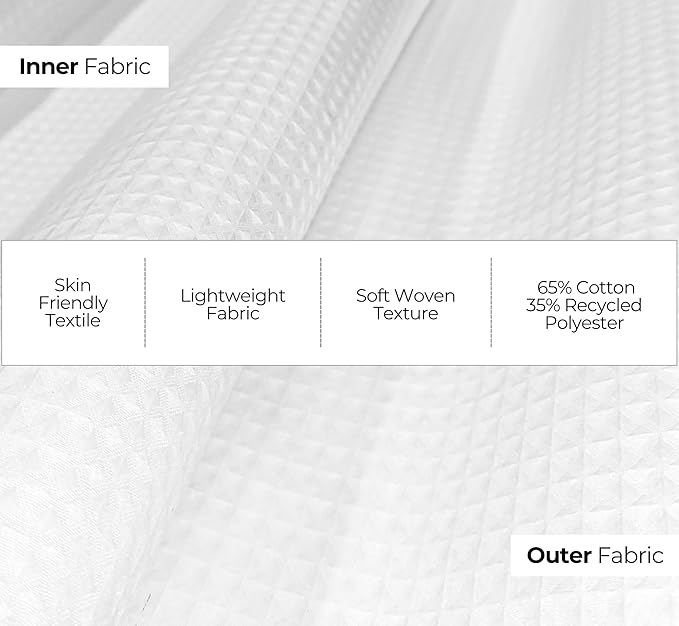 Looperry Unisex White Waffle Bathrobe (1 Piece) Luxurious & Lightweight Shower Robe in Organic Cotton Poly Blend - Image 14