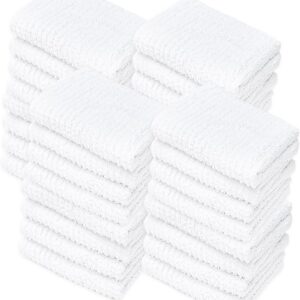 Looperry White Terry Cloth Rags (60 Pack Bulk) 13"x13" Inches Commercial Grade Dish Cloth Multipurpose Cleaning Rags for Housekeeping, Car Wash. Absorbent & Reusable Bar Mop Towels for Kitchen Cotton