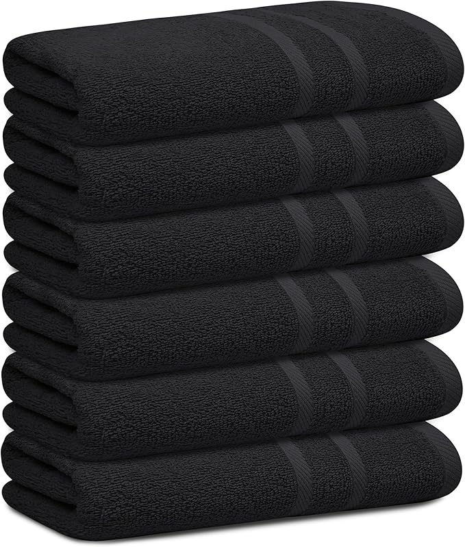 Looperry 6 Pack Small Bath Towel Set - 100% Cotton 23x46 Shower Towels in 450 GSM. Lightweight & Absorbent Quick Dry Gym Towel for Showering, Pet Drying, Spas & Salons. Terry Ringspun Towels (Aqua) - Image 15